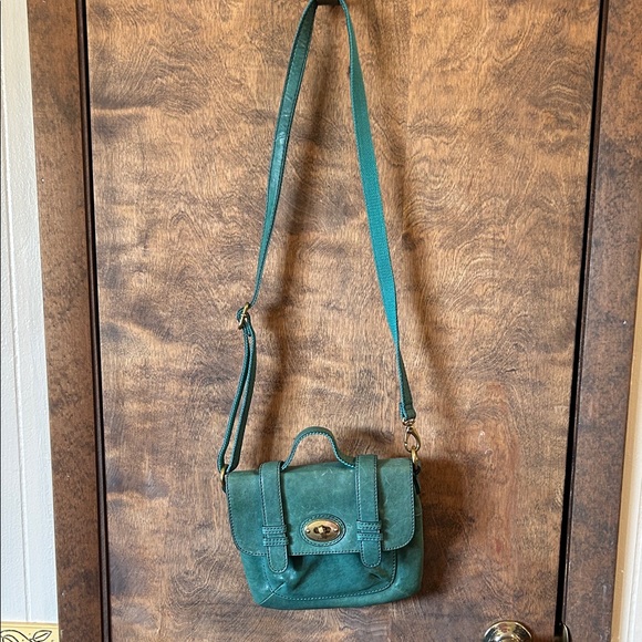 Fossil Turquoise Leather Crossbody Bag - Picture 2 of 11